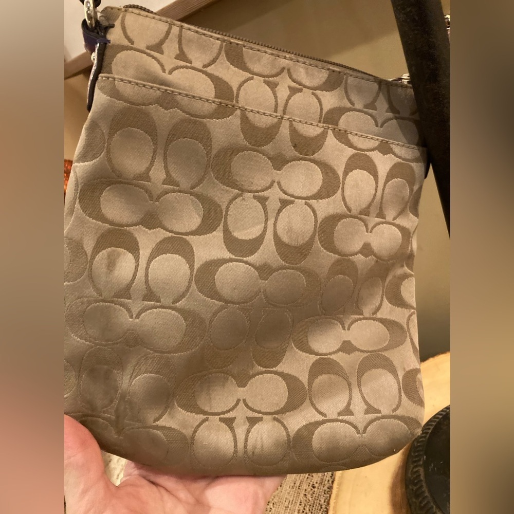 Coach Brown Signature Purple Poppy Crossbody Small Swingpack Tote Shoulder Bag - Picture 7 of 11